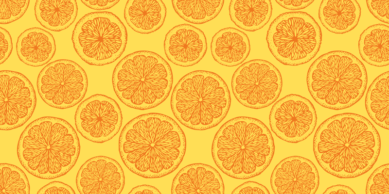 Flower vinyl rug citrus slice design - TenStickers