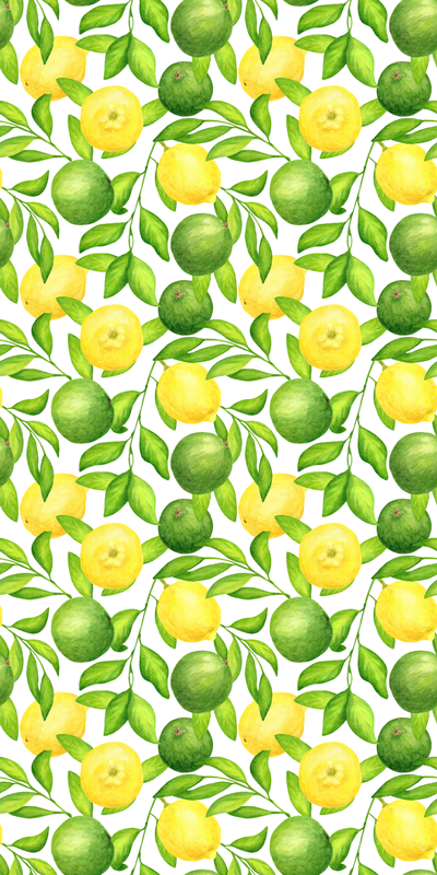 Flower vinyl rug in lemon and lime pattern - TenStickers
