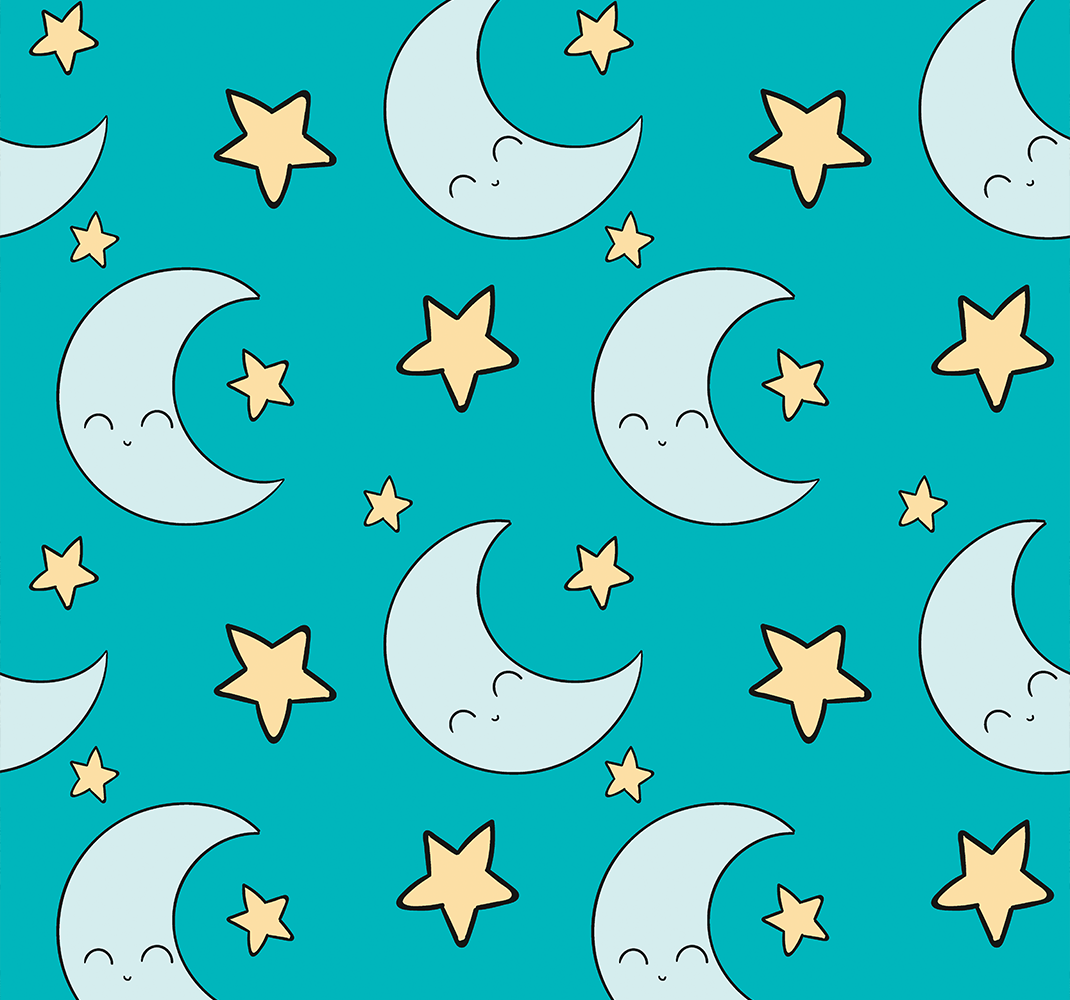 Star vinyl rug in joyful blue moons - TenStickers