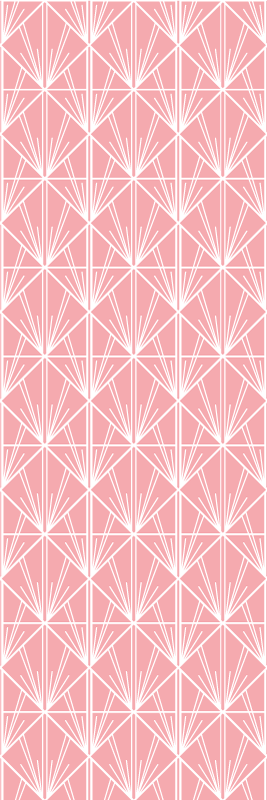 Geometric vinyl rug in modern pink and white pattern - TenStickers