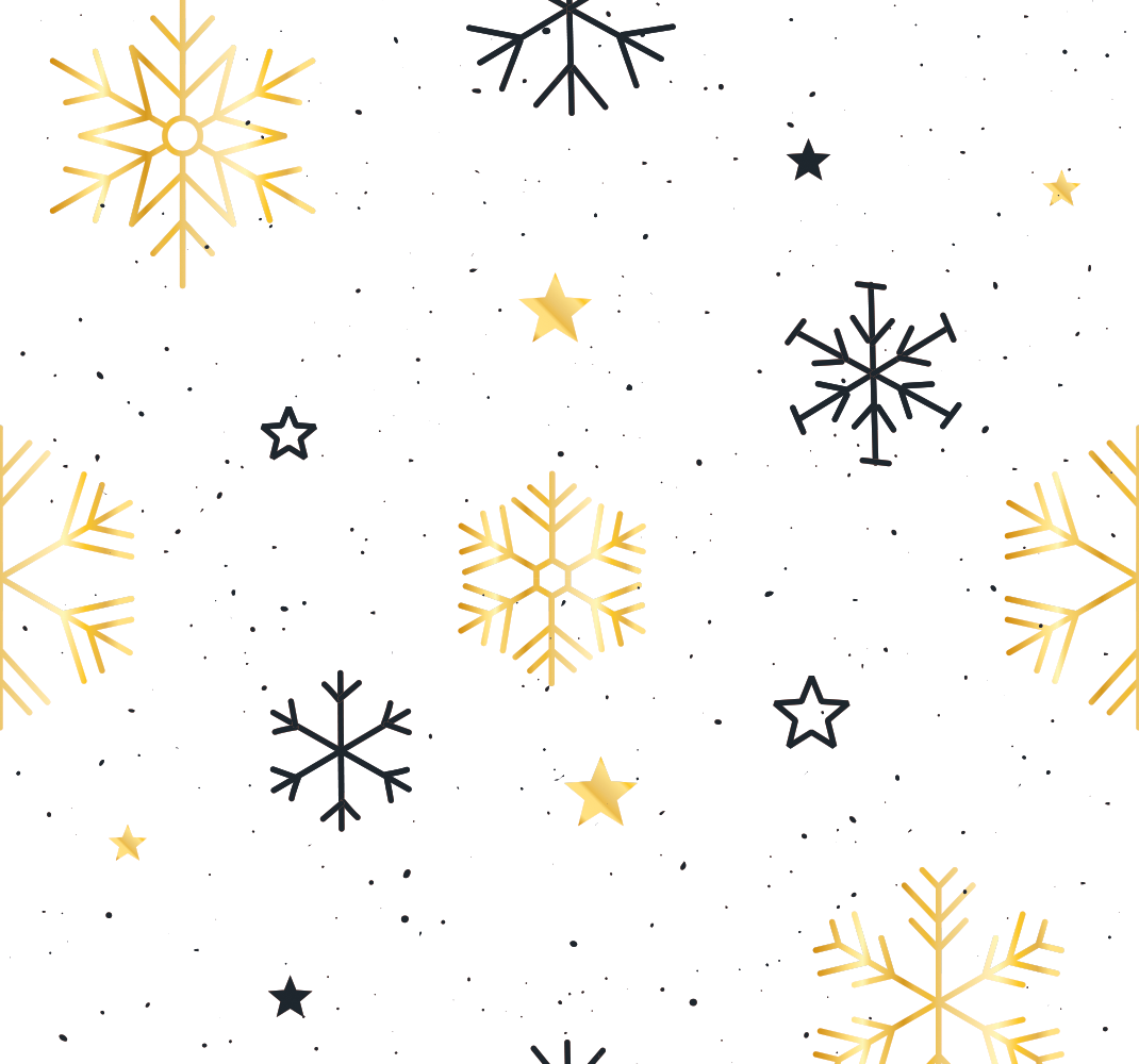 Christmas vinyl rug with black and gold snowflakes - TenStickers