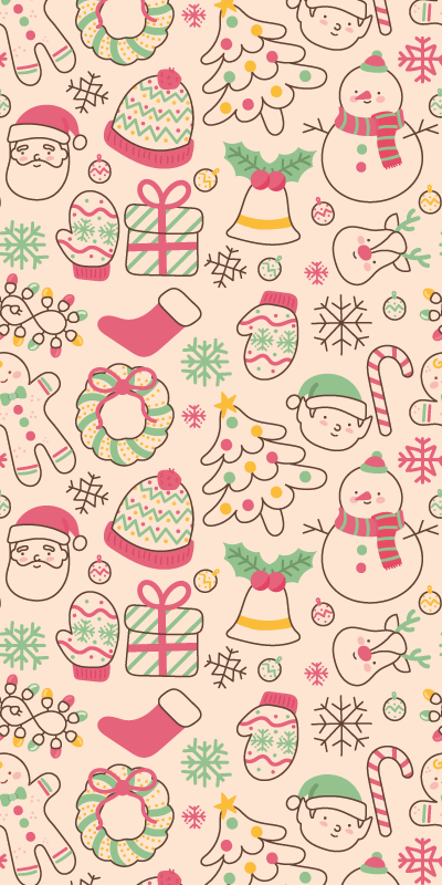 Christmas vinyl rug with festive lights - TenStickers