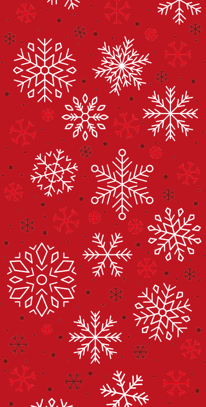 Christmas vinyl rug with red snowflakes design - TenStickers