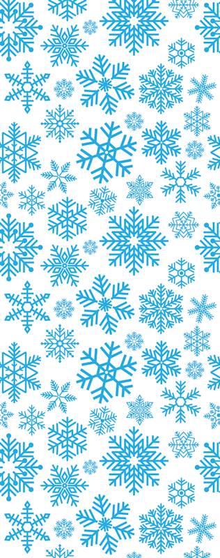 Christmas vinyl rug with various blue snowflakes - TenStickers