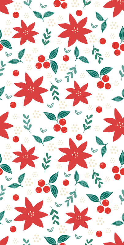 Christmas flowers christmas vinyl rug - TenStickers