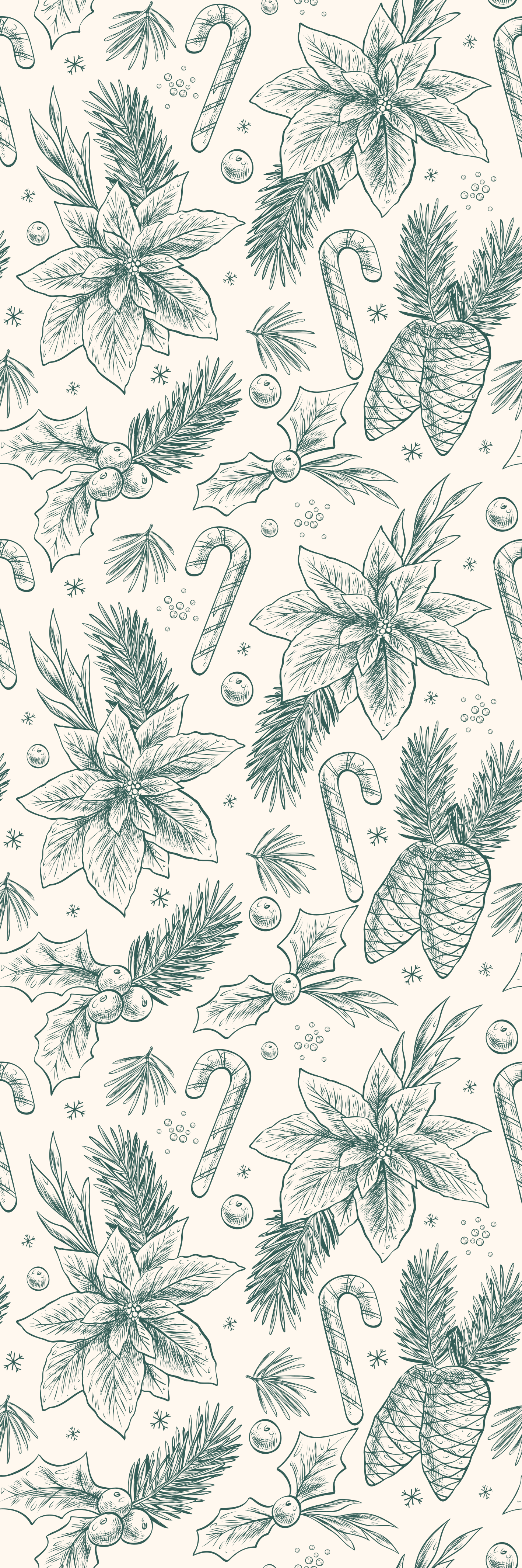 Christmas vinyl rug hand-drawn gift sketches - TenStickers