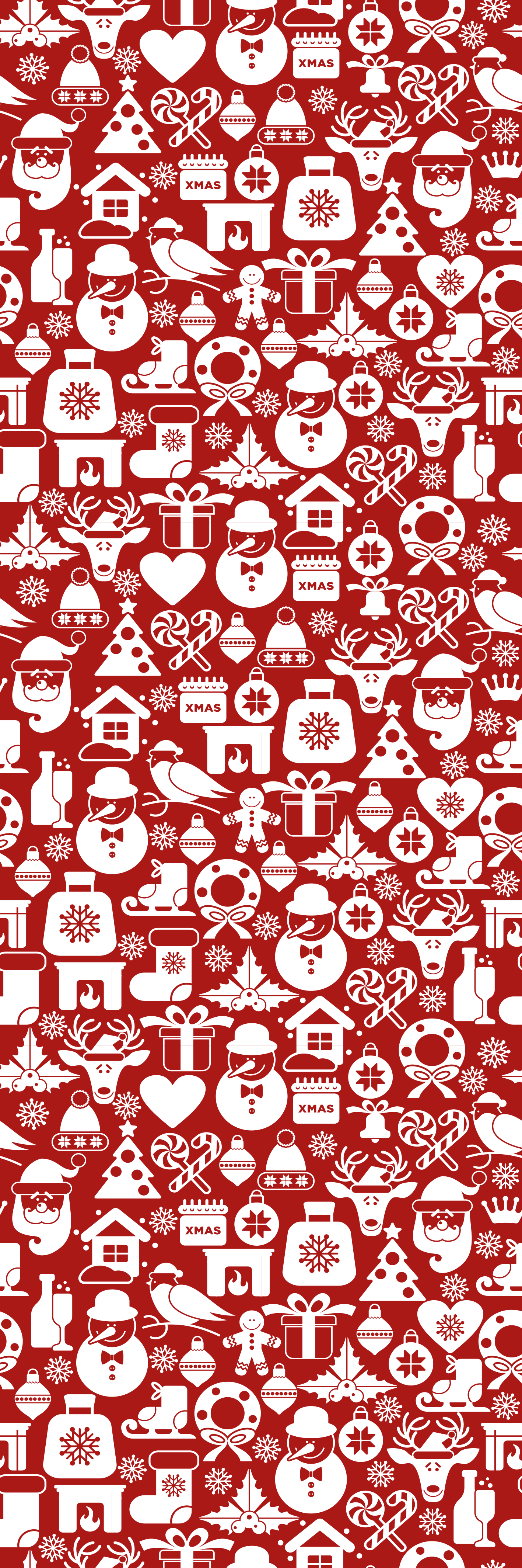 Christmas icons red background christmas vinyl rug - TenStickers