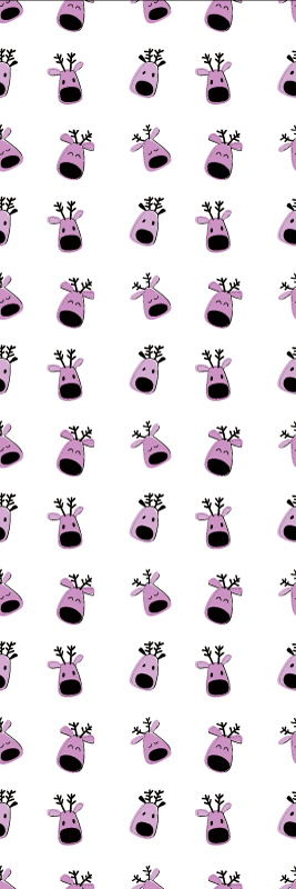 Christmas vinyl rug pink deer design - TenStickers