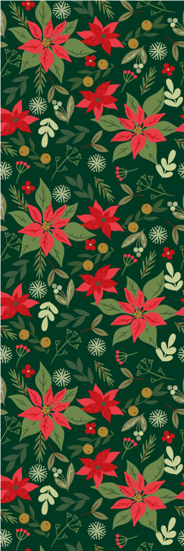 Christmas vinyl rug with leaf christmas decor - TenStickers