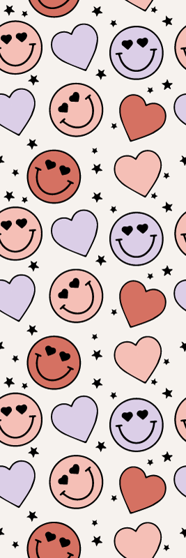 Bedroom vinyl rug with love and heart emojis - TenStickers