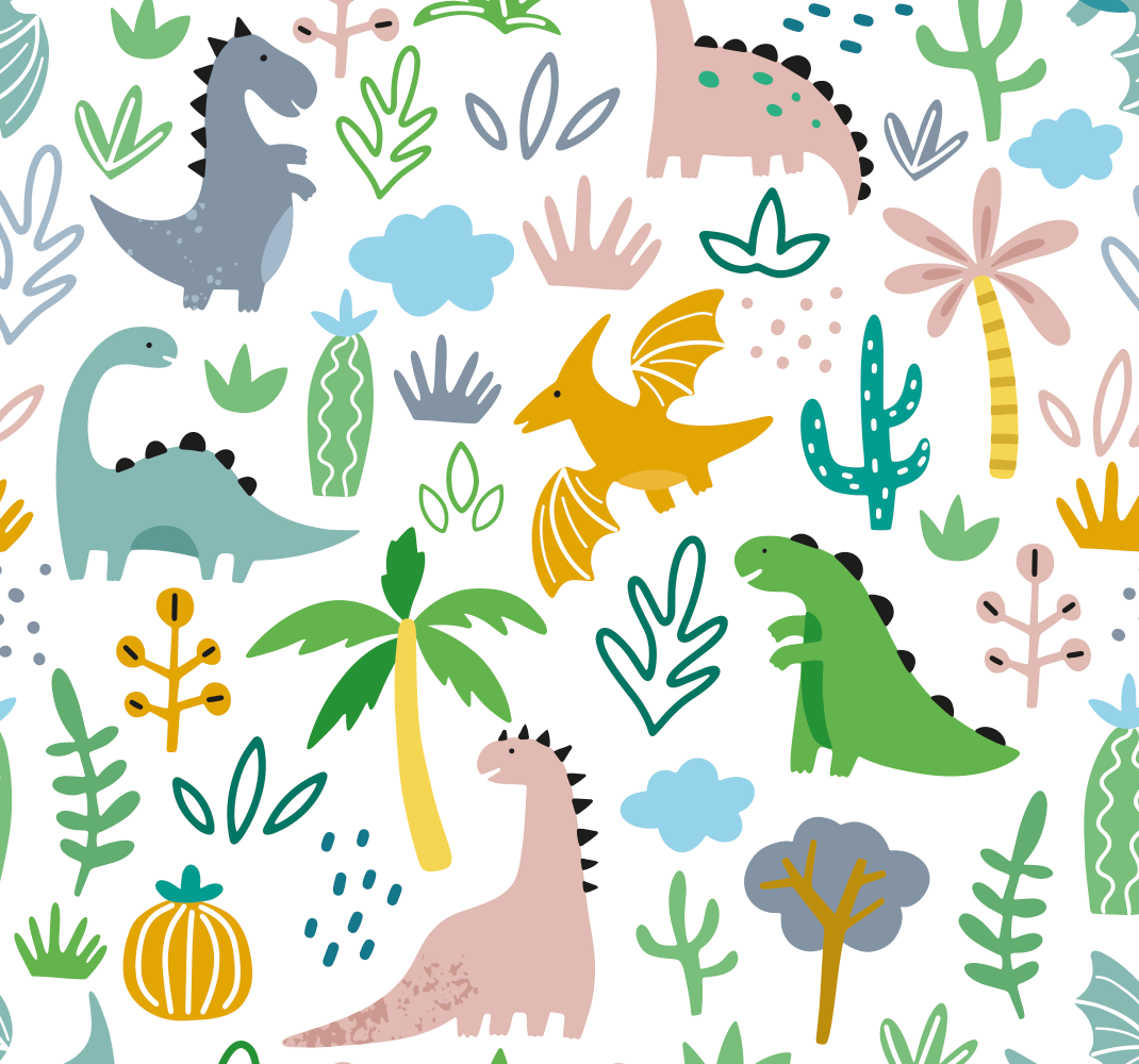 Bedroom vinyl rug with scandinavian jurassic design - TenStickers