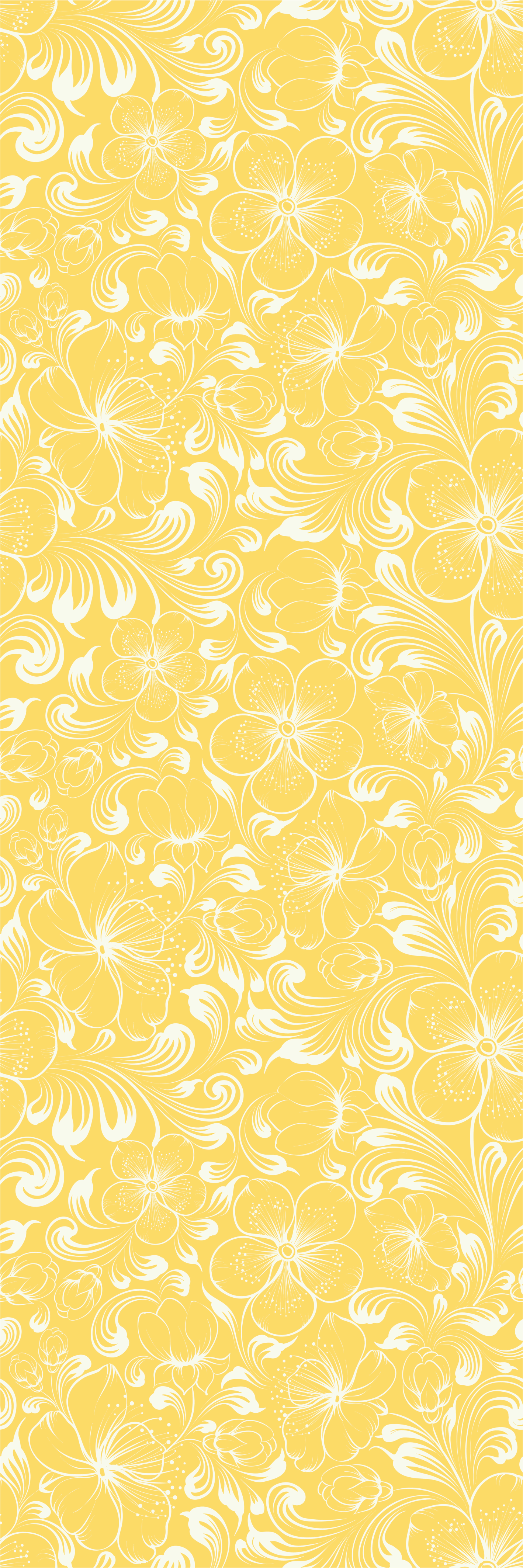 Yellow floral grandmillennial bedroom vinyl rug - TenStickers