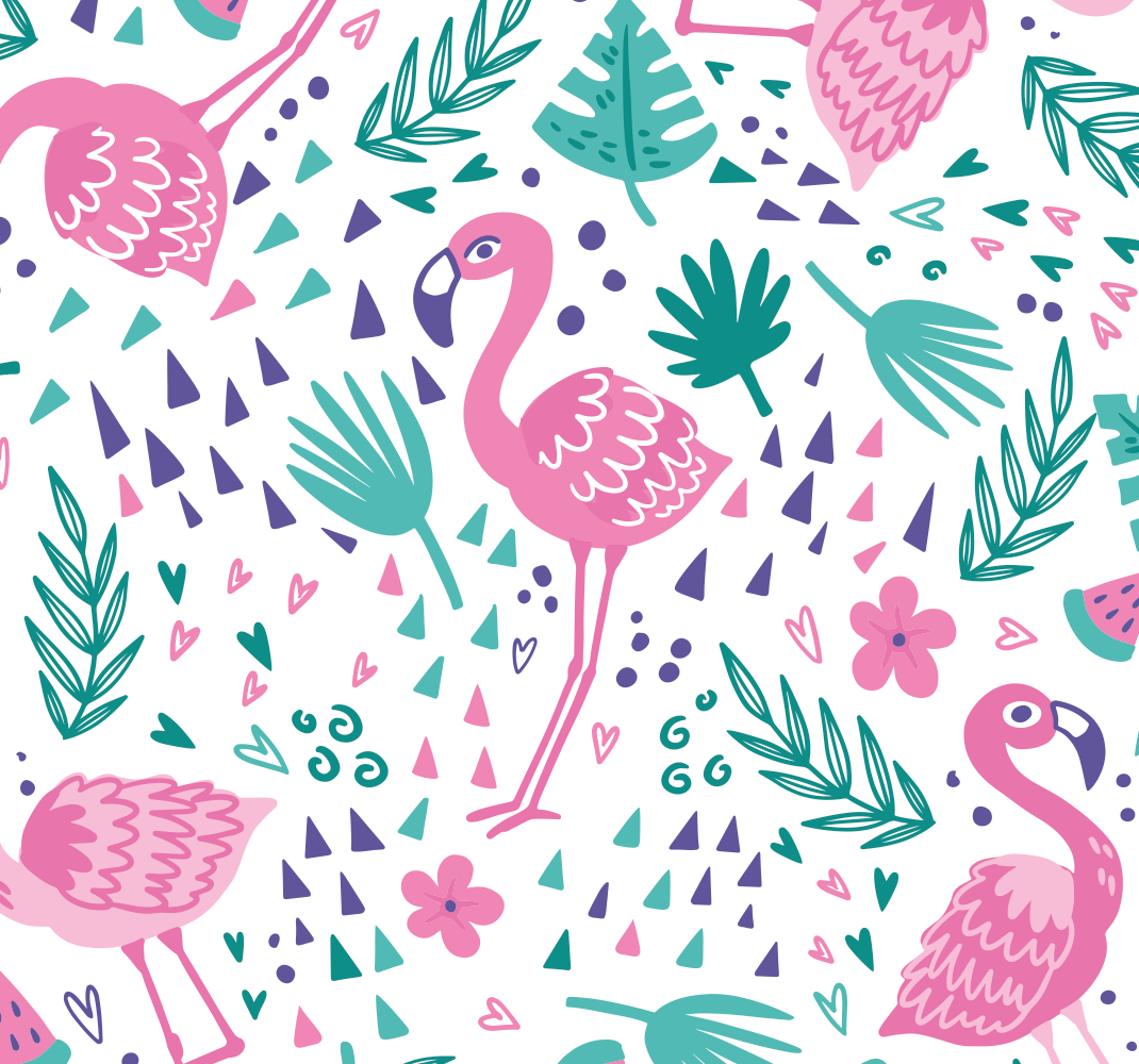 Flamingo pattern bedroom vinyl rug - TenStickers