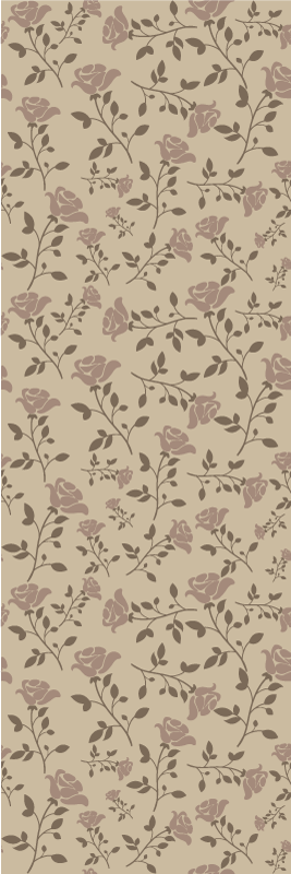 Brown vintage rose pattern bedroom vinyl rug - TenStickers