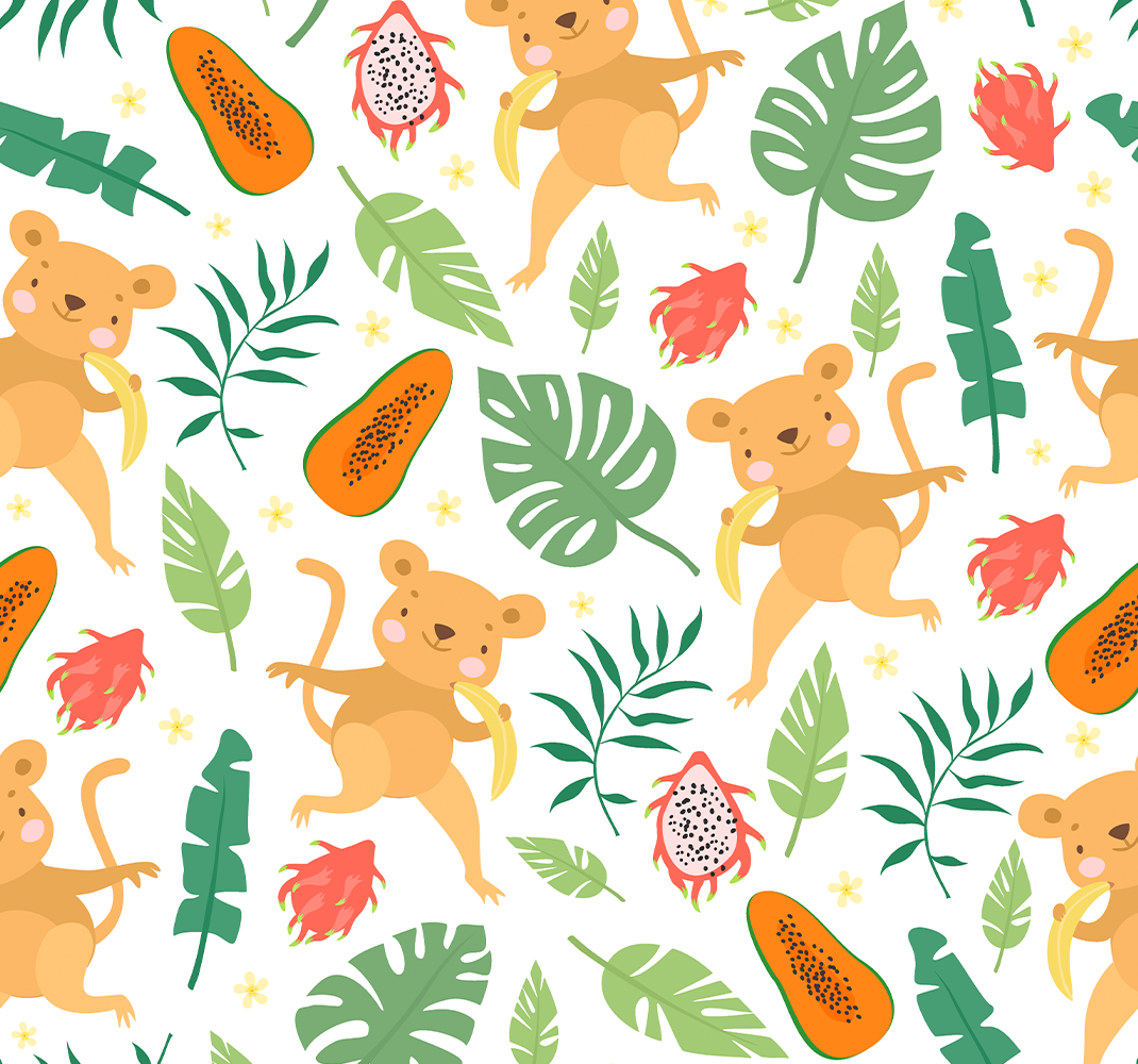 Bedroom vinyl rug tropical monkey in branches - TenStickers