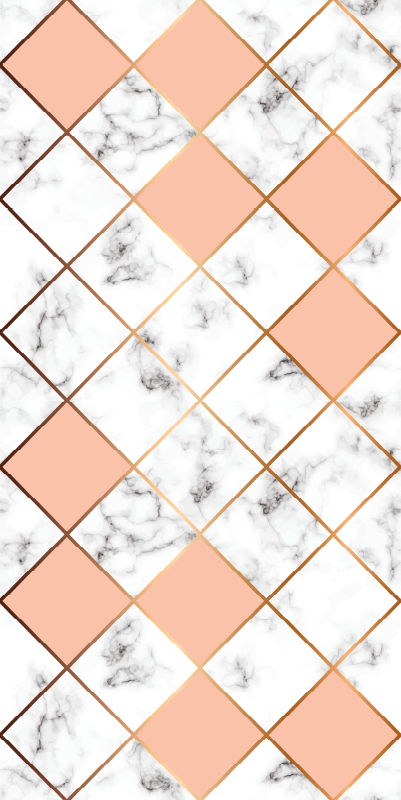 Bedroom vinyl rug in pink geometric marble pattern - TenStickers