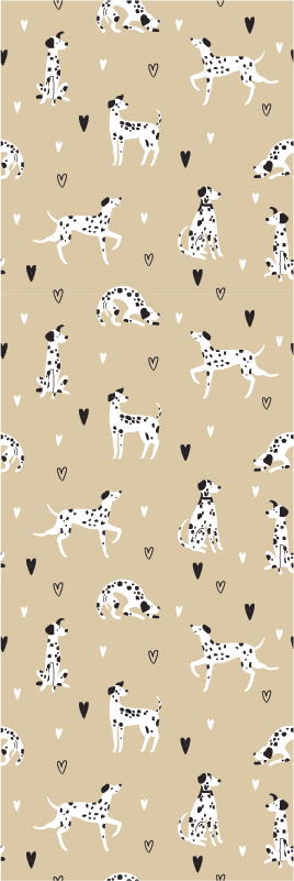 Bedroom vinyl rug with beige dog pattern - TenStickers