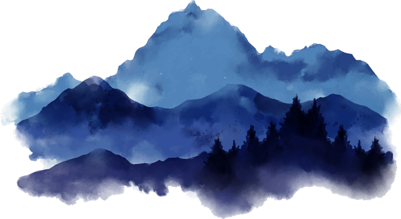 Nature vinyl rug paper cut mountains design - TenStickers