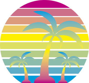 Nature vinyl rug 80's vintage sunset design - TenStickers