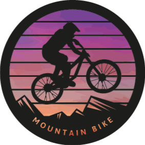 Nature vinyl rug mountain biker landscape - TenStickers