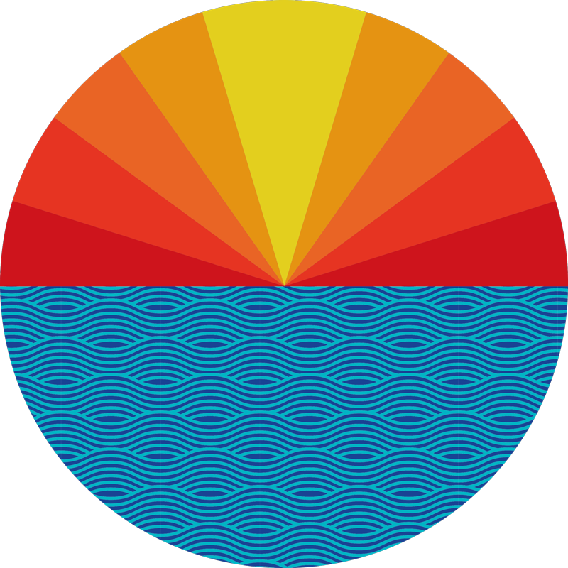 Nature vinyl rug retro seaside sunset - TenStickers