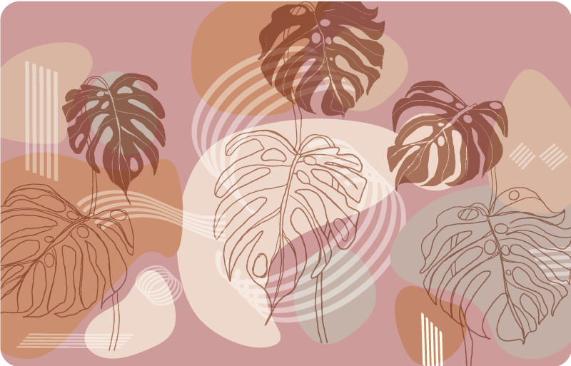 Nature vinyl rug leaf continuous design - TenStickers