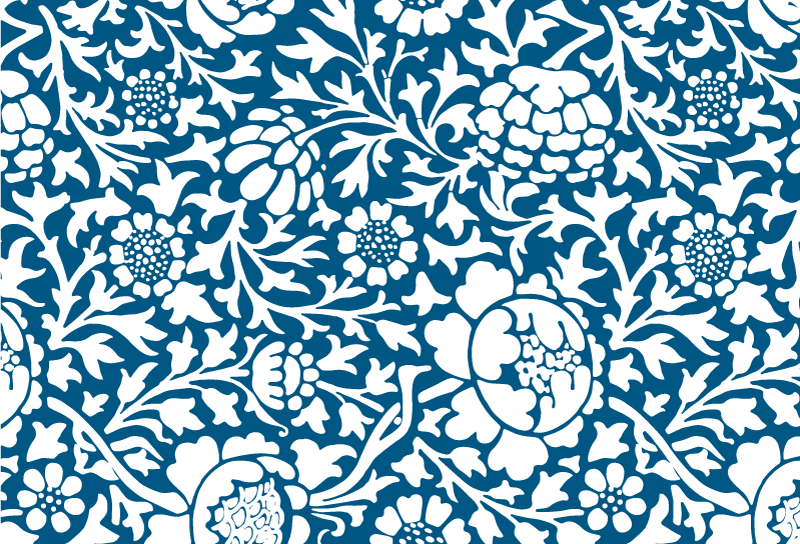 Nature vinyl rug in marine blue flora - TenStickers