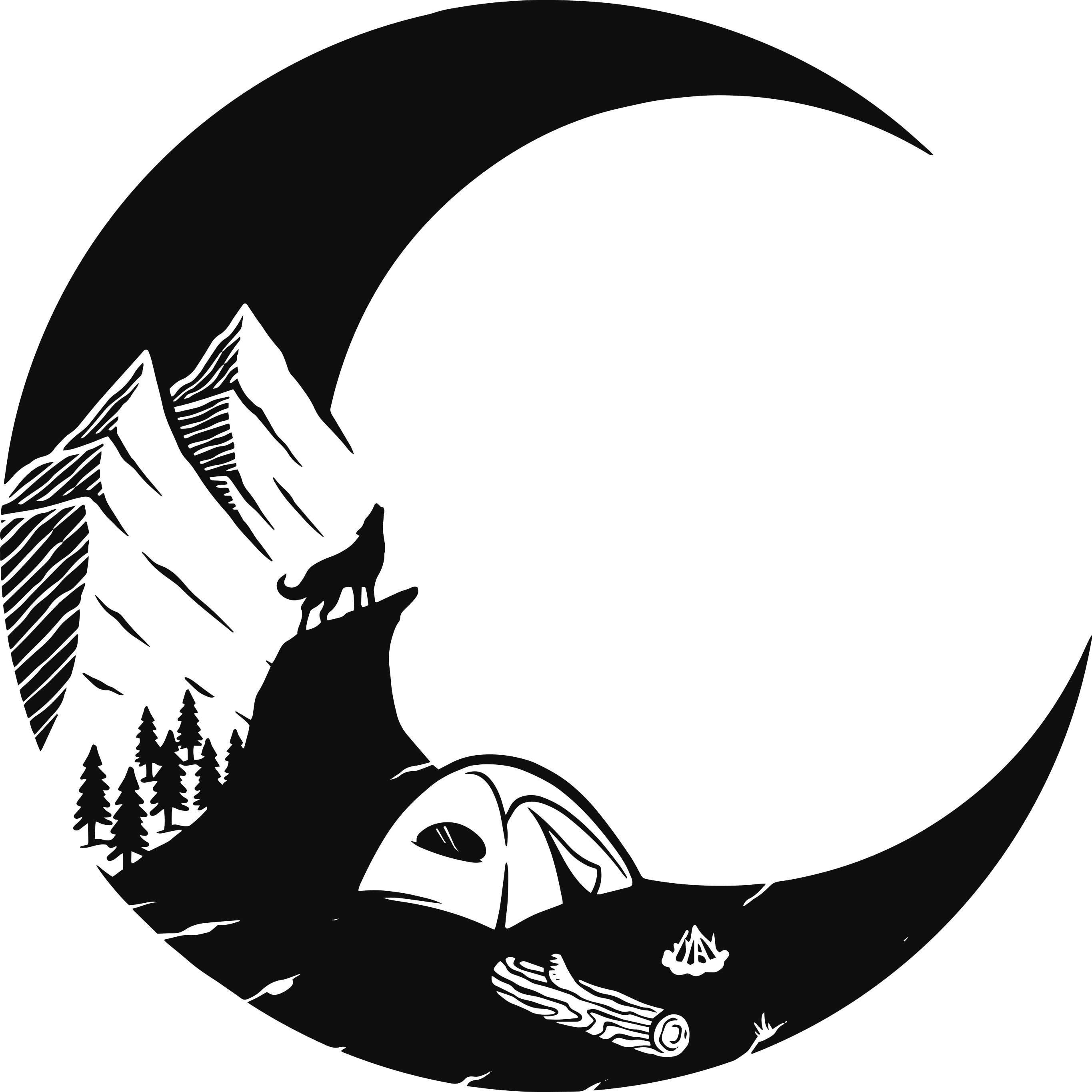 Nature vinyl rug mountain camping landscape - TenStickers