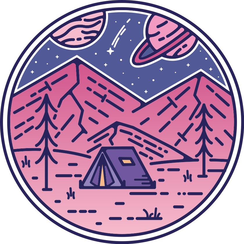 Nature vinyl rug camping adventure scene - TenStickers