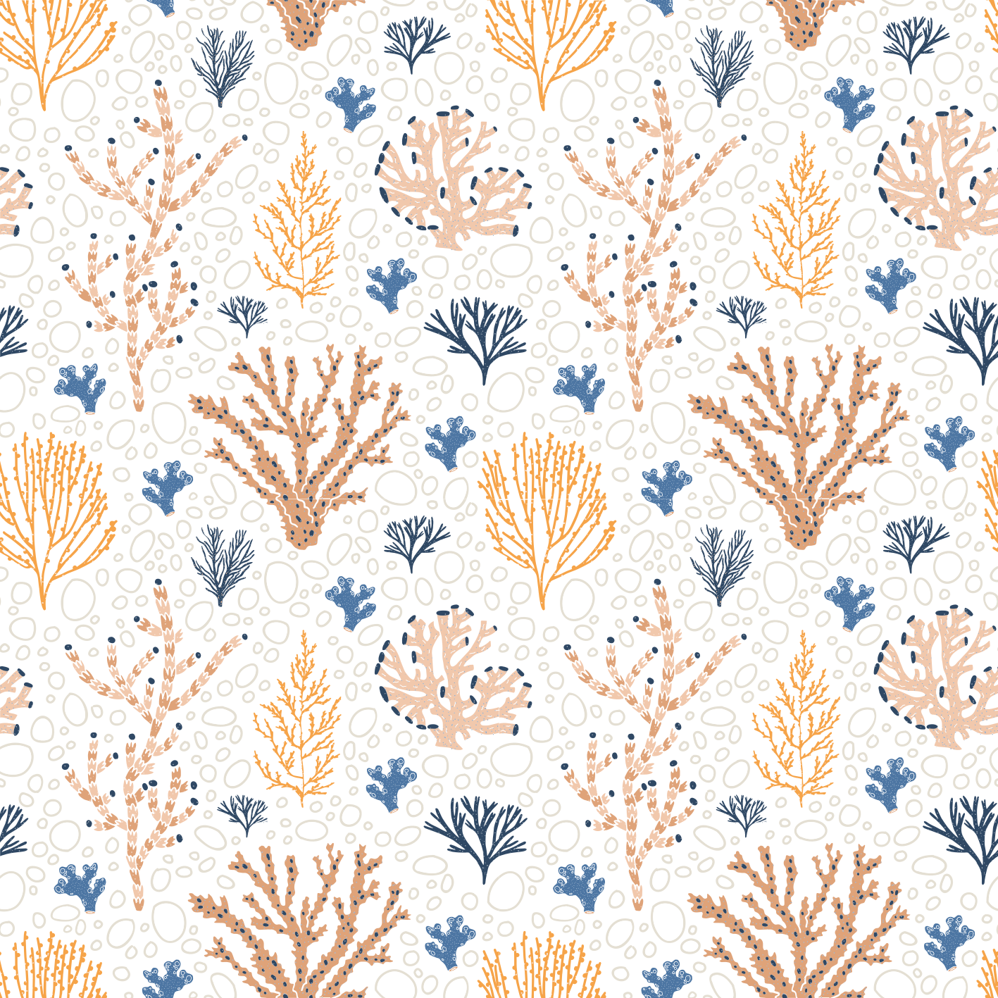 Nature vinyl rug with trendy coral design - TenStickers