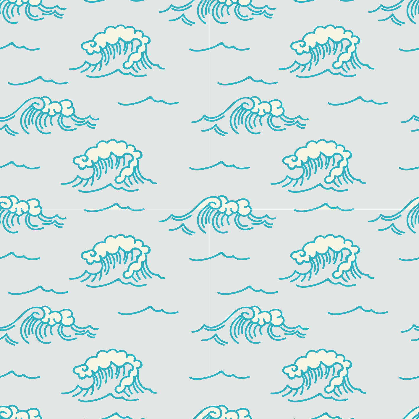 Nature vinyl rug waves pattern design - TenStickers