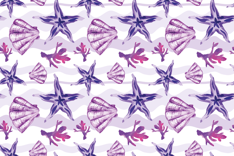 Nature vinyl rug coral shell design - TenStickers