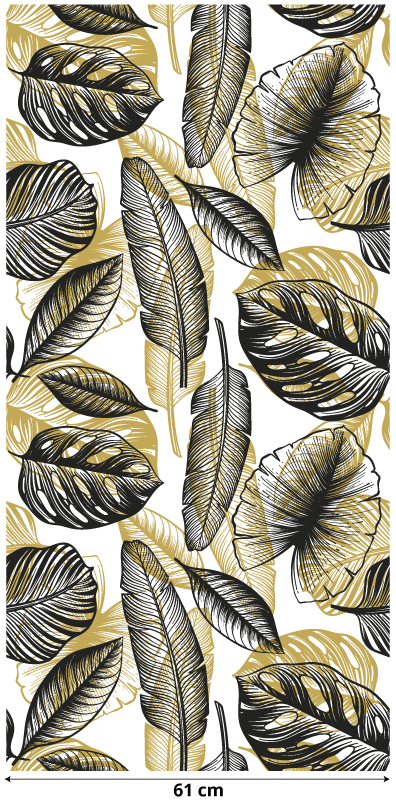 Elegant tropical plants flower vinyl rug - TenStickers