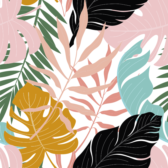 Flower vinyl rug with vibrant abstract floral design - TenStickers