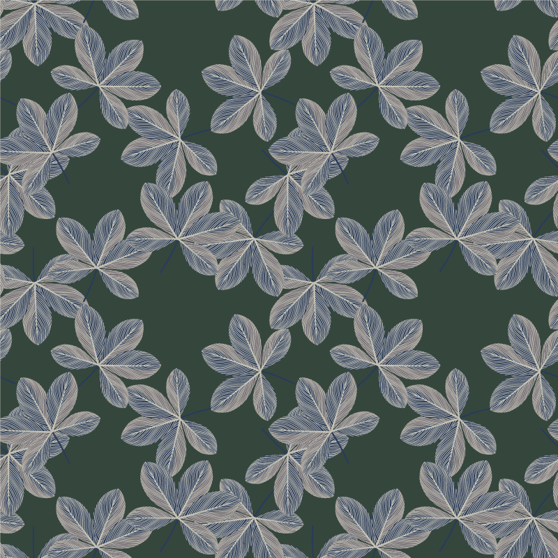 Flower vinyl rug with dark leaves design - TenStickers