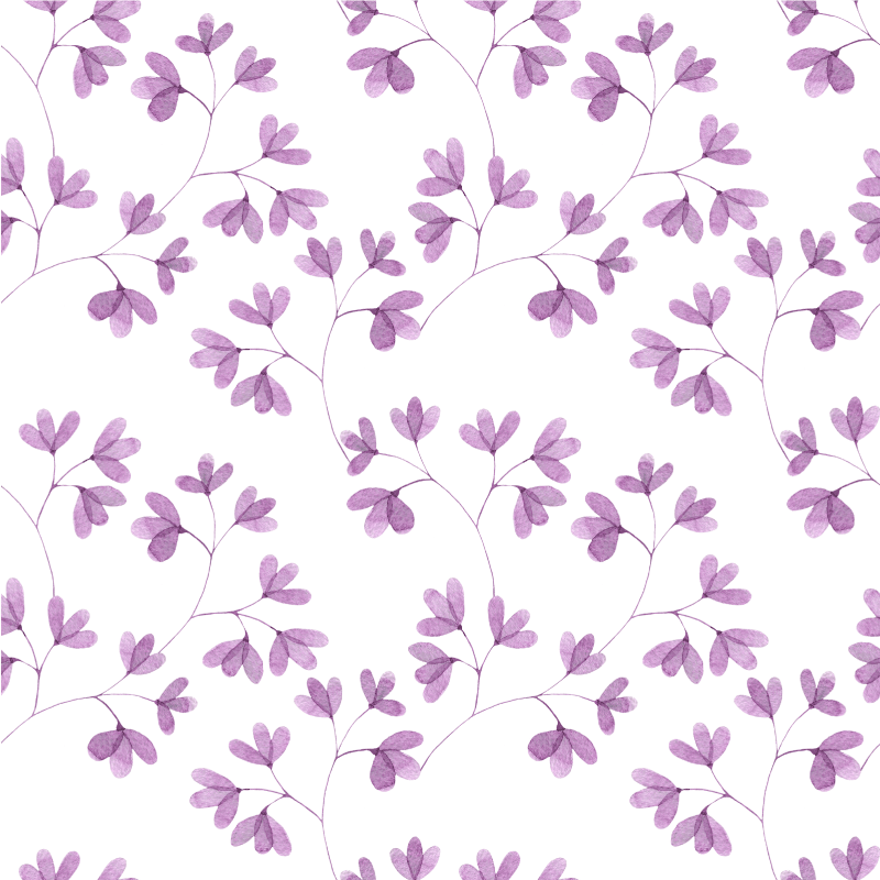 Pink leaves pattern flower vinyl rug - TenStickers