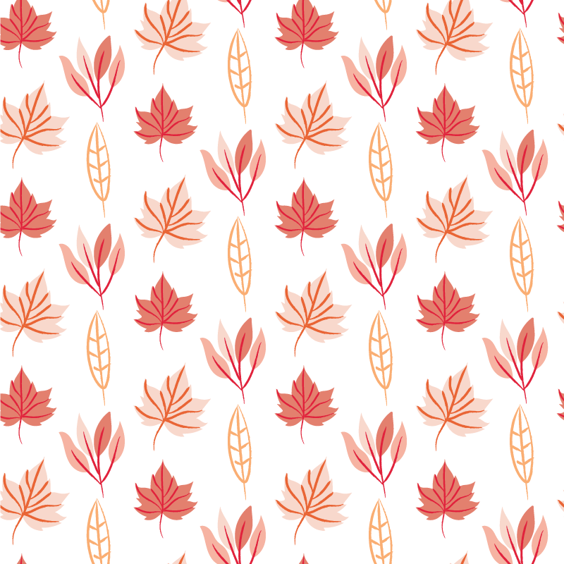 Flower vinyl rug with pink autumn leaves patterns - TenStickers