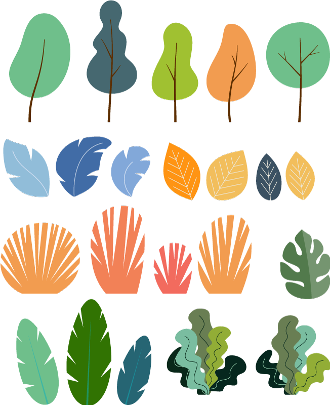 Flower vinyl rug with tropical plant leaves design - TenStickers