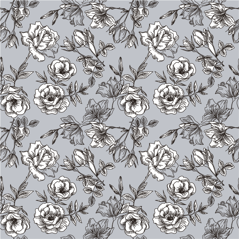 Flower vinyl rug with translucent flowers - TenStickers