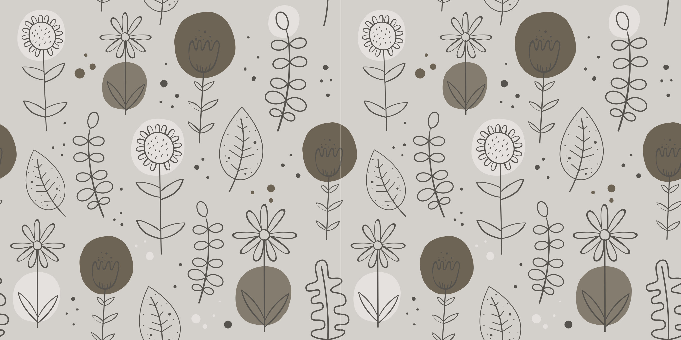 Flower vinyl rug in earthy tones pattern - TenStickers