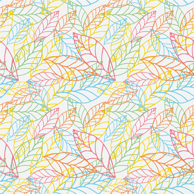 Flower vinyl rug with adorable colorful neon leaves - TenStickers