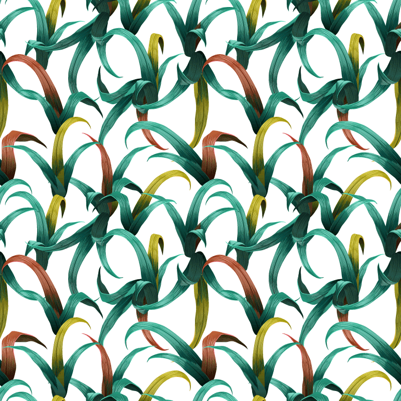 Flower vinyl rug with beautiful tropical plants design - TenStickers