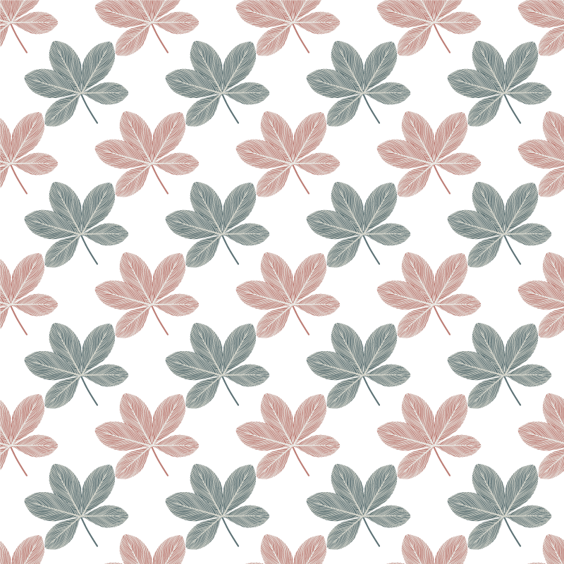 Flower vinyl rug in pink and blue leaf design - TenStickers