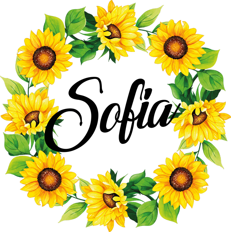 Flower vinyl rug summer flower crown personalized - TenStickers