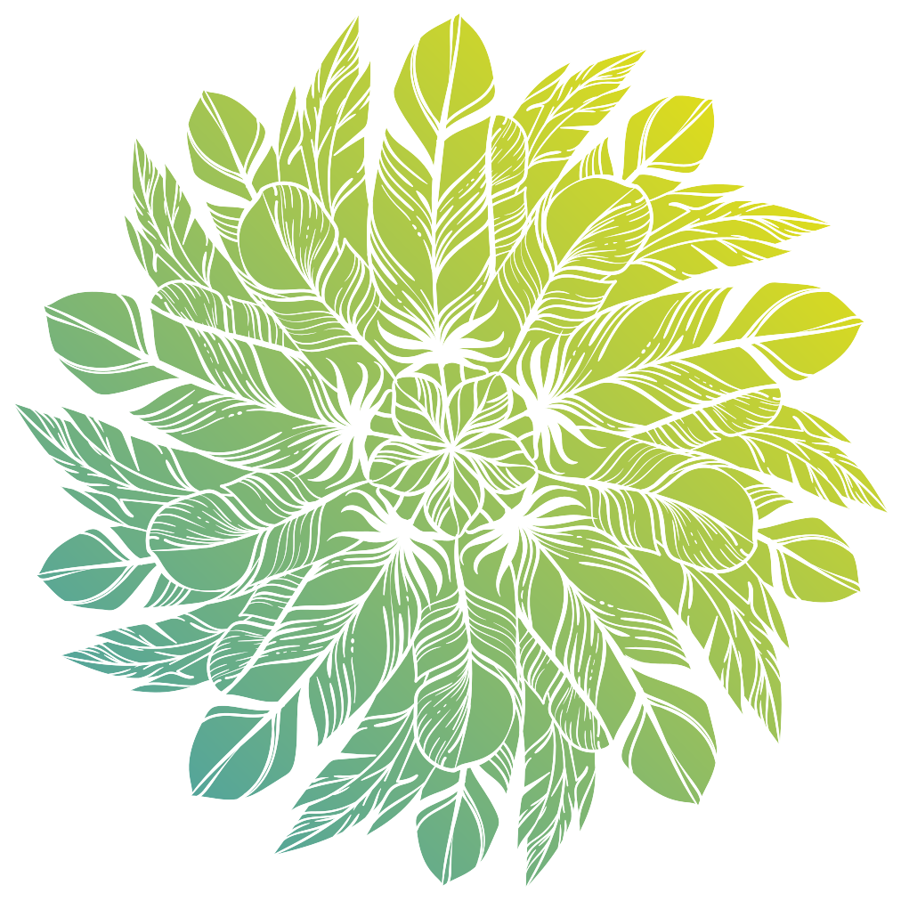 Flower vinyl rug with leafy round design - TenStickers