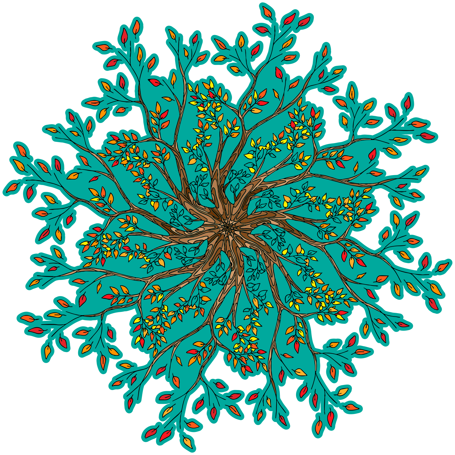 Flower vinyl rug in lively tree design - TenStickers