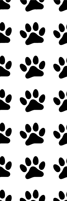Bedroom vinyl rug with black dog paw prints - TenStickers