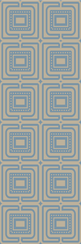 Bedroom vinyl rug in bronze and dark blue squares - TenStickers