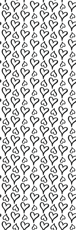 Bedroom vinyl rug with black heart illustrations - TenStickers