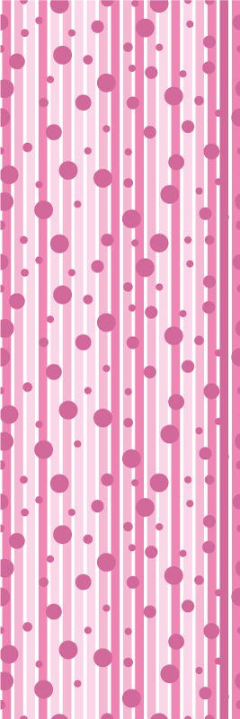 Bedroom vinyl rug with vertical pink and white dots - TenStickers